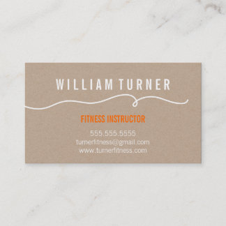 HANDDRAWN LINE simple squiggle trendy kraft Business Card