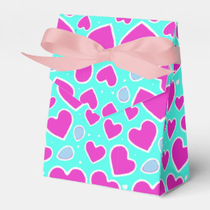 Handdrawn Pink Heart Valentine Gift Bag Favor Box