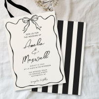 Handdrawn Ribbon Coquette Trendy Romantic Wedding