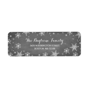 Handdrawn Snowflakes Collection Label