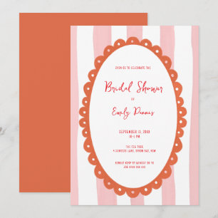 Handdrawn Whimsical Bold Bright Bridal Shower Invitation