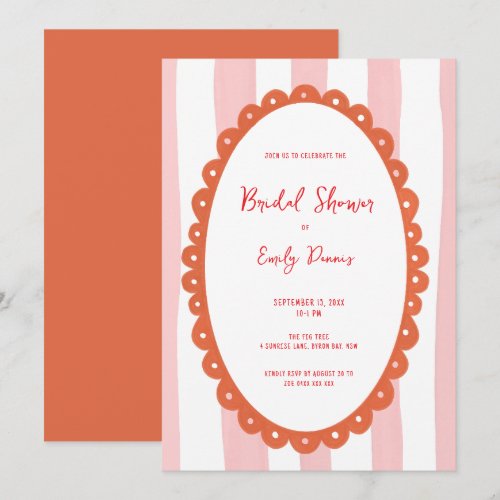 Handdrawn Whimsical Bold Bright Bridal Shower Invitation