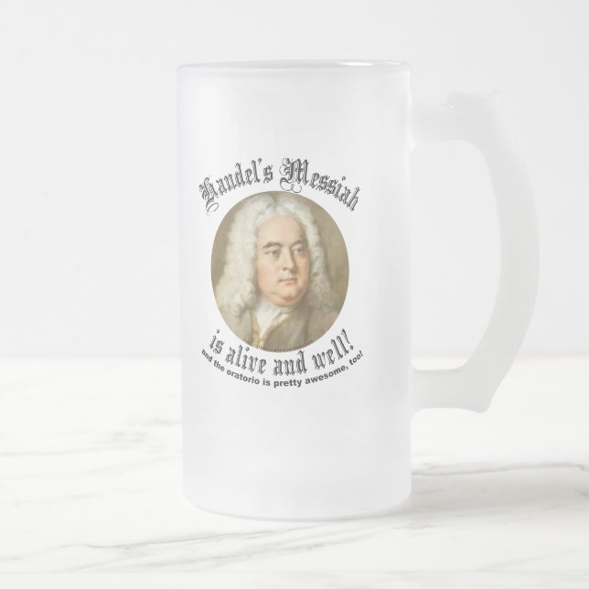 Handel's Messiah Frosted Glass Beer Mug (Right)