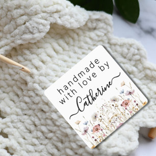 Handemade with love by iron on label