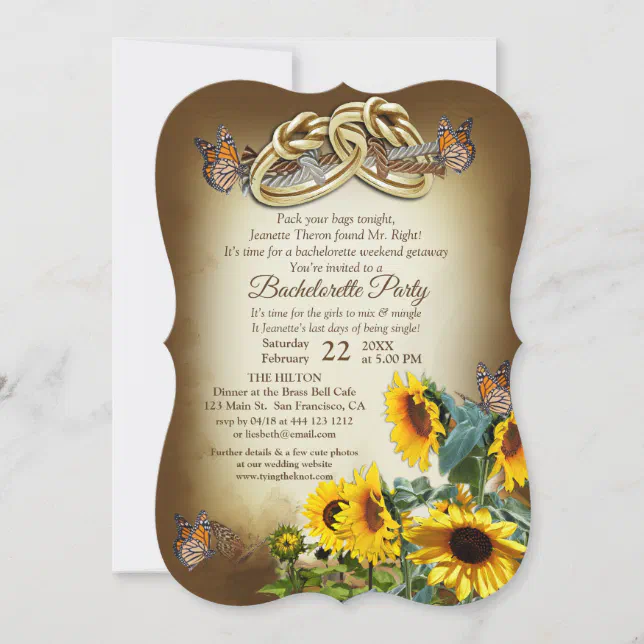 Handfasting Bachelorette Invitation | Zazzle