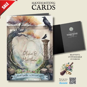 HANDFASTING CARD PERSONALIZED PAGAN RAVENS 🌿