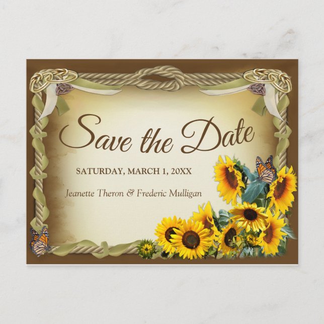 Handfasting Ceremony Save the Date Announcement Postcard (Front)