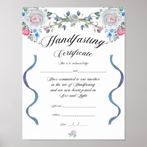 Handfasting Certificate Poster _ Elegant design