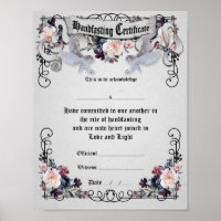 Handfasting Certificate Poster - Fantasy Owls