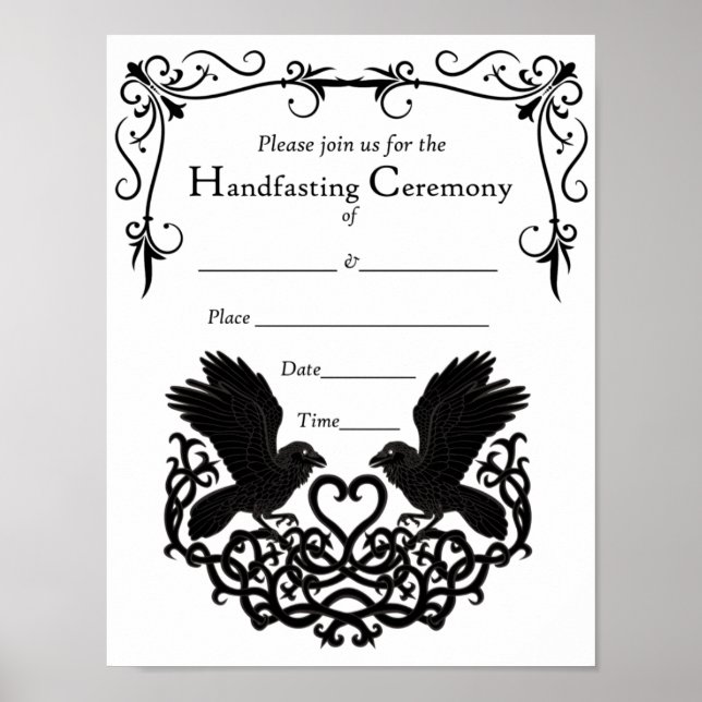 Handfasting Certificate Poster - Raven Love (Front)