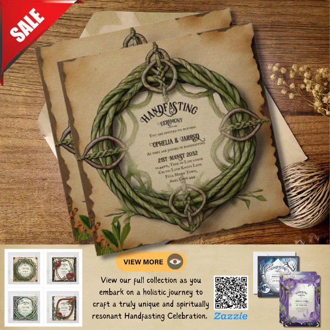 HANDFASTING INVITATIONS CELTIC KNOTS KRAFT | Zazzle