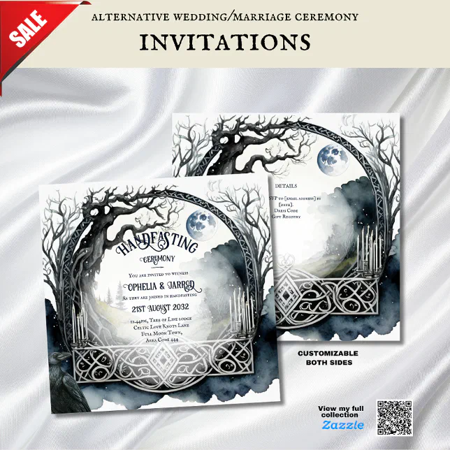 HANDFASTING INVITATIONS DRUID CELTIC WICCA MOON | Zazzle