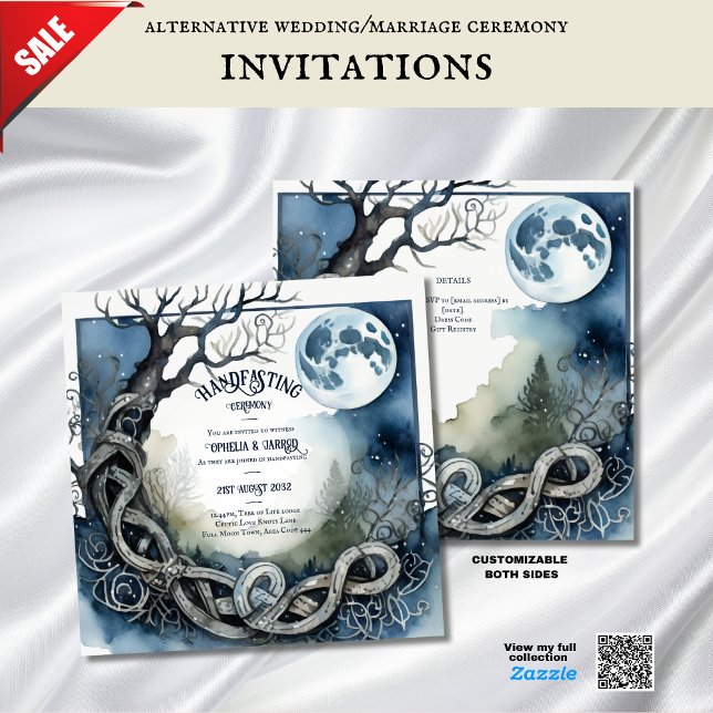 HANDFASTING INVITATIONS GOTHIC FULLMOON CELTIC (Creator Uploaded)