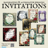 HANDFASTING INVITATIONS PURPLE GOLD ETHEREAL | Zazzle