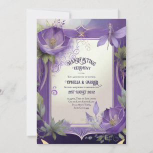 HANDFASTING INVITATIONS PURPLE GOLD ETHEREAL
