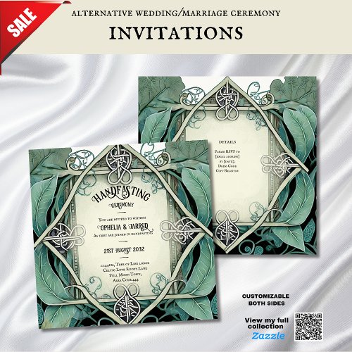 HANDFASTING INVITATIONS ROMANTIC WICCA CELTIC LOVE