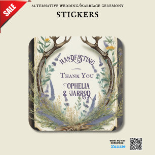 HANDFASTING STICKERS FOR FAVORS ENVELOPES ANTLERS