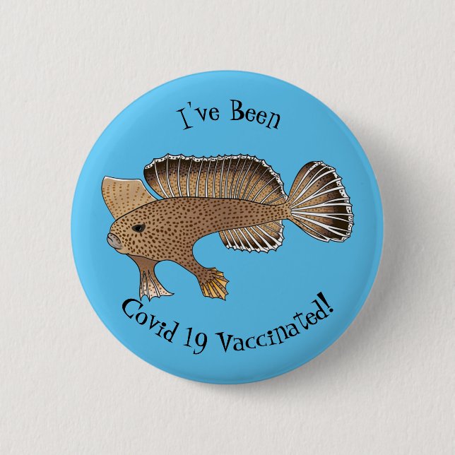 Handfish cartoon illustration button (Front)