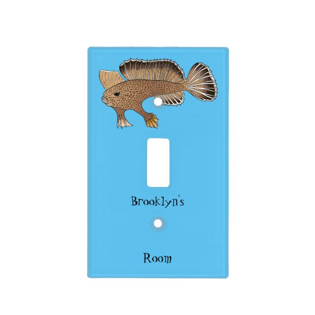 Handfish cartoon illustration light switch cover (Front)