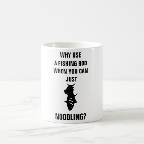 Handfishing Catfish Noodling Versus Fishing Rod Coffee Mug