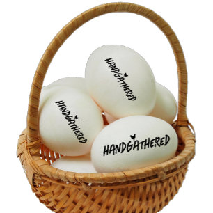 Handgathered Hen Cute Illustration Black Text Rubber Stamp