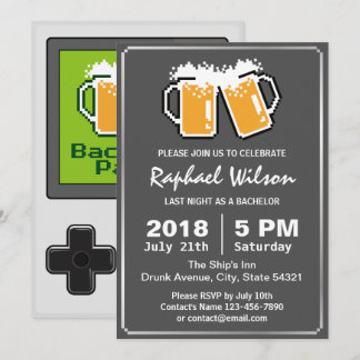 Handheld Game Funny Beers Bachelor Party Card