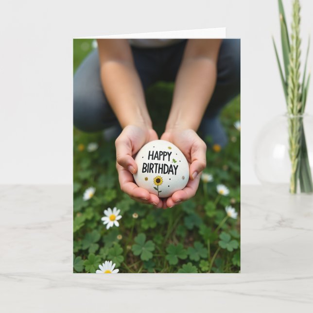 Handheld Stone Birthday Card (Front)