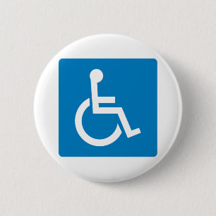 Handicap Accessibility Highway Sign Pinback Button