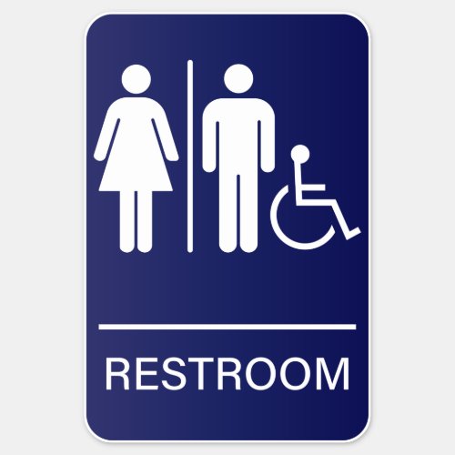  Handicap Accessible Bathroom Sign Sticker