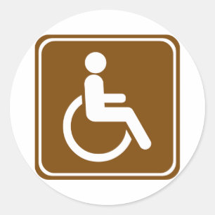 Handicap Accessible Recreational Facilities Sign Classic Round Sticker