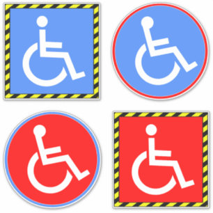 Handicap Disabled Wheelchair Signs (4 Pack) Sticker