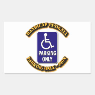 Handicap Insignia,Handicap sign,handicapped tag,ha Rectangular Sticker