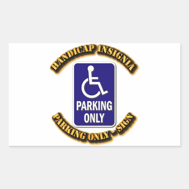 Handicap Insignia,Handicap sign,handicapped tag,ha Rectangular Sticker (Front)