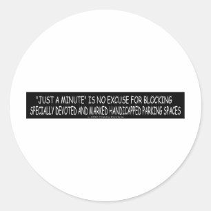 HANDICAP PARKING 5 CLASSIC ROUND STICKER