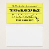 Handicap Parking Notice Cards (Front & Back)