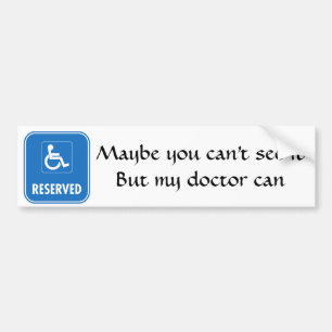 Handicap Parking Sign Bumper Sticker