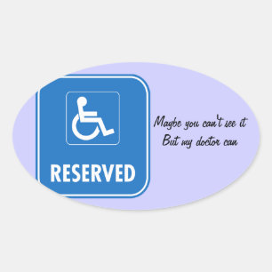 Handicap Parking Sign Oval Sticker