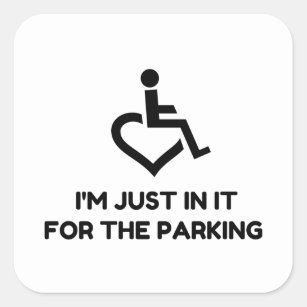 Handicap Parking Square Sticker