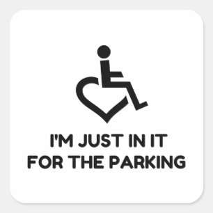 Handicap Parking Square Sticker