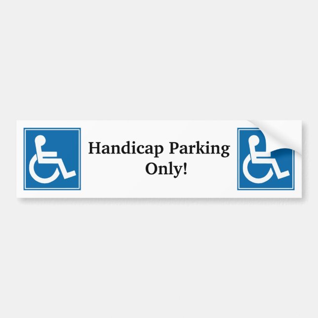 Handicap Sign Bumper Sticker (Front)