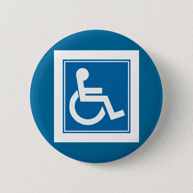 Handicap Sign Pinback Button (Front)