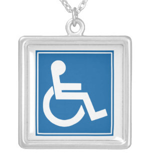 Handicap Sign Silver Plated Necklace