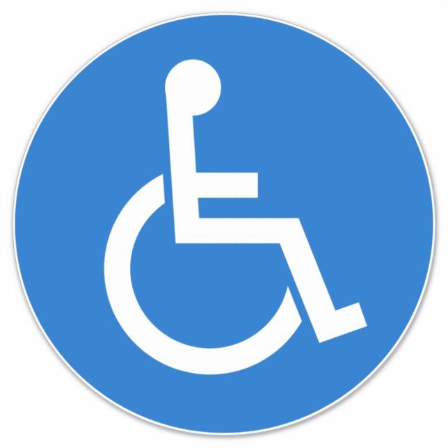 Handicap Sign Sticker (Front)