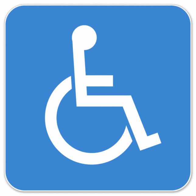Handicap Sign Sticker (Front)