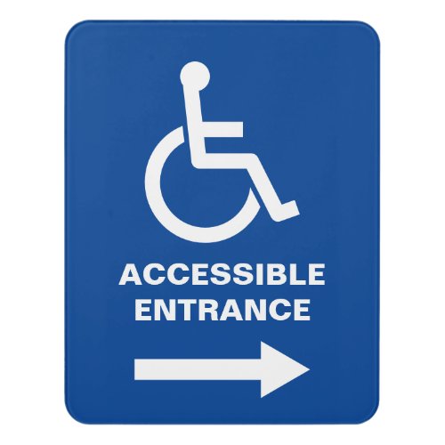 Handicap wheelchair accessible entrance arrow icon door sign