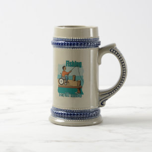 Handicap Wheelchair Fishing Beer Stein