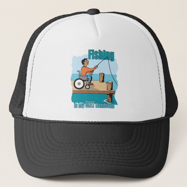 Handicap Wheelchair Fishing Trucker Hat (Front)