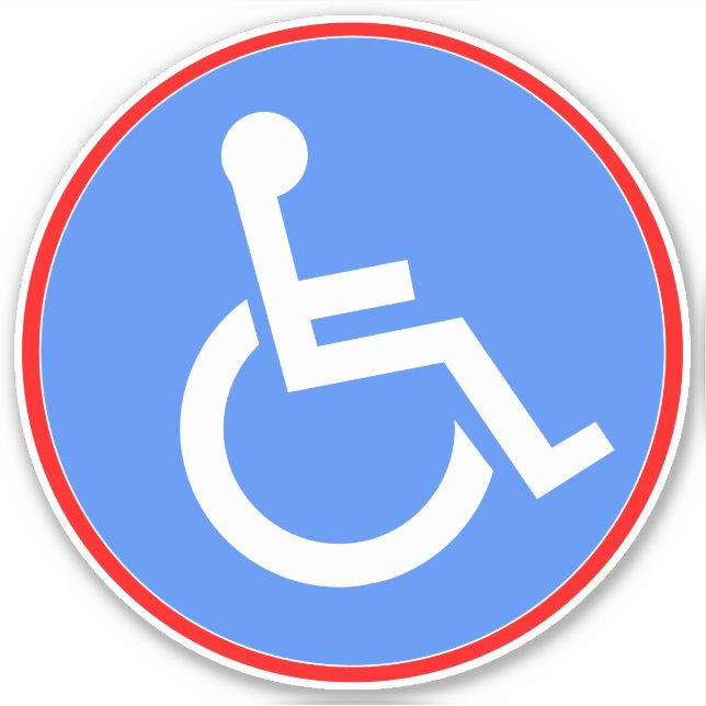 Handicap Wheelchair Symbol - Blue Disabled Sticker (Front)