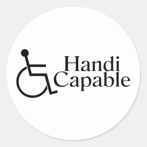 Handicapable Classic Round Sticker