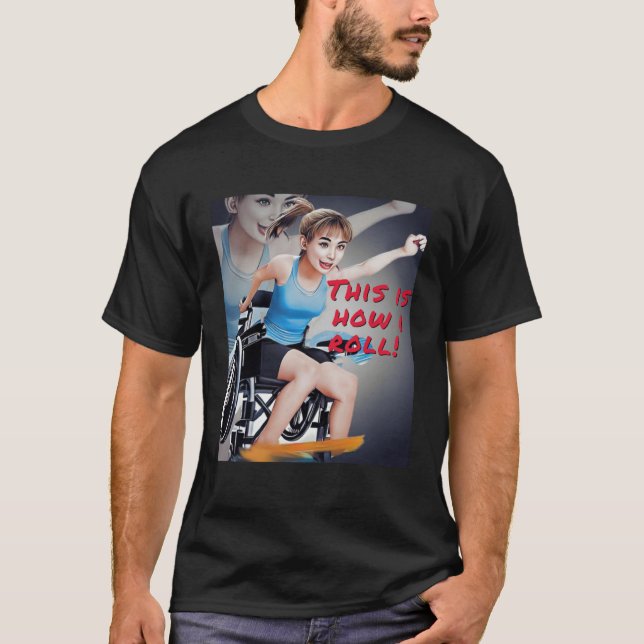 Handicapped Crippled Amputee Disabled Wheelchair H T-Shirt (Front)